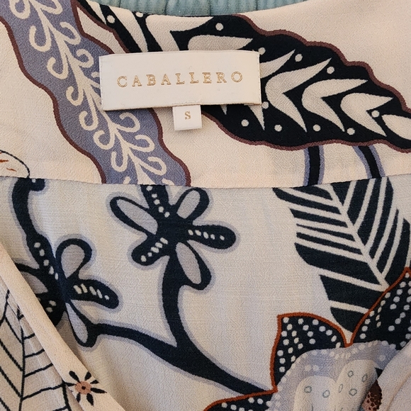 Caballero Deep V-Neck Floral Midi Dress Size Small - Picture 5 of 6